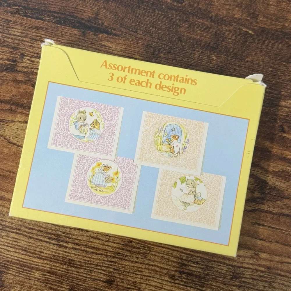 Vintage Current Note Cards Set of 12 Field Mouse Country 4 Designs Boxed 1980s